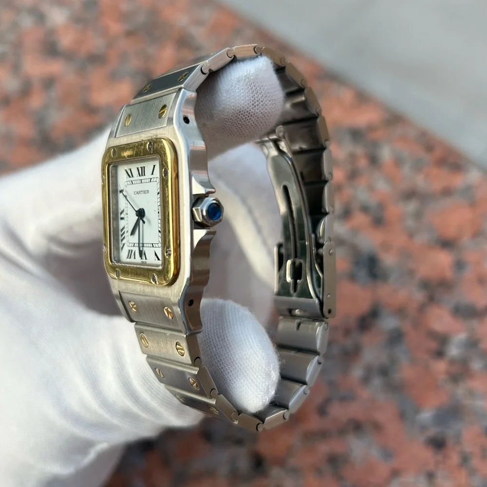 Cartier santos Carree 2961 Automatic two tone watch - Picture 6 of 15